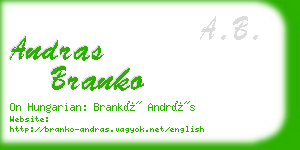 andras branko business card